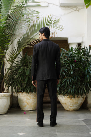 Luv Black Pure Linen Suit Set