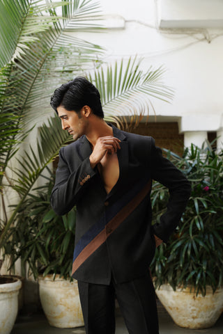 Luv Black Pure Linen Suit Set