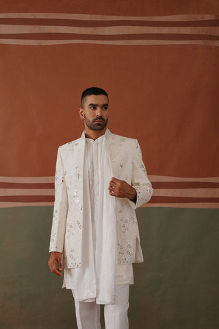 Rohan Shah in Riyaaz - open jodhpuri in White