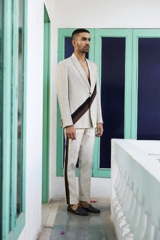 Iqrar Ivory Pure Linen Suit Set