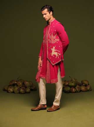 Kubera ivory Kurta set with patiyala and dupatta
