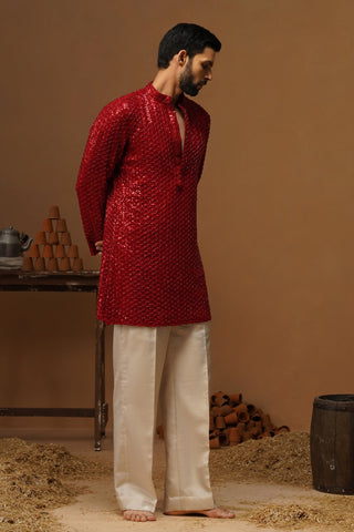 Kubera ivory Kurta set with patiyala and dupatta