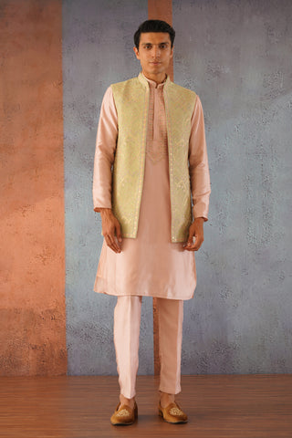 Firoz - Multicolored Embroidered Long Open Jacket Kurta Set