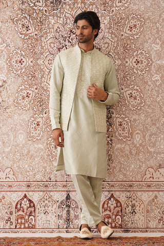 Kabir - Mint Green Long Jacket Kurta Set