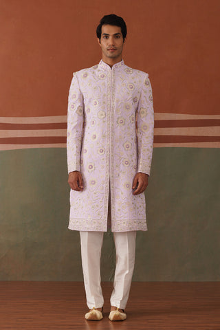 Riyan - Lilac Embroidered Indowestern