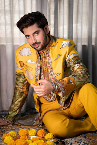 Mohit Kapoor in Musafir Haldi Josdhpuri Set with Pants