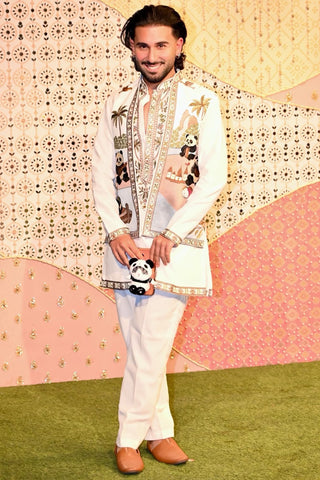 Orry in Panda Ivory Kurta Jacket Set with Pants