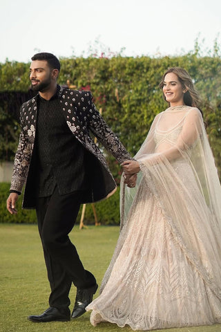 Harshit Arora in Sukrit Black Jodhpuri Set with Trousers