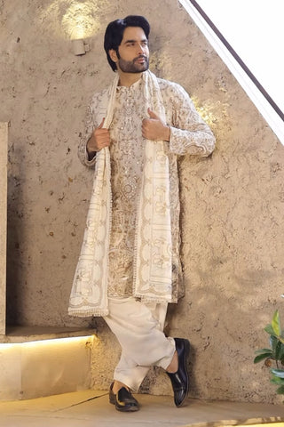 Vivian Dsena in Shubh Ivory Kurta Set with Patiyala and Dupatta