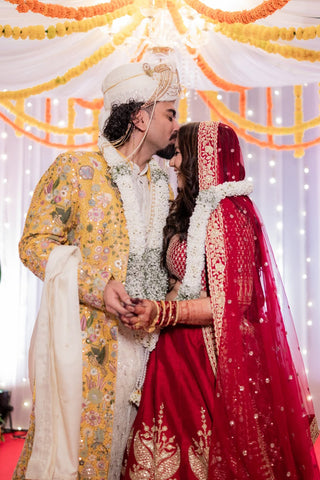 Roopal Tyagi's Husband Nomish Bhardwaj in Phoolpankh Haldi Indowestern Set with Pants