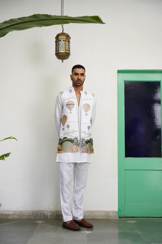 Kubera ivory Kurta set with patiyala and dupatta