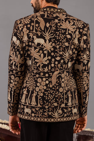 Pichwai Black Jodhpuri Set