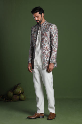 Nishant Ivory Mutlicolored Jodhpuri with short Kurta and Trouser