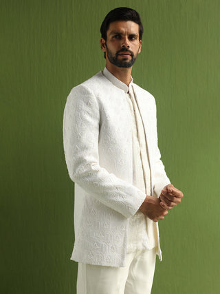 Aranya offWhite Jodhpuri set with shirt and trouser