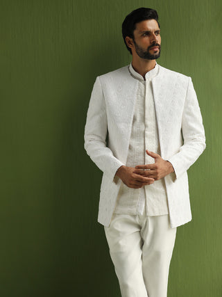 Aranya offWhite Jodhpuri set with shirt and trouser