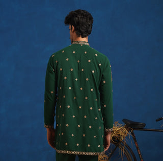 KETAN BOTTEL GREEN SHORT KURTA SET