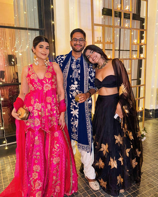 Shivesh Bhatia in Aruna Navy Kurta set with patiyala and dupatta