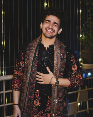 Vishal Pandey in Madhav Multi Kurta set with trouser and Dupatta