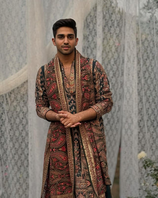 Sohail Mughal in Taranj Multi Kurta patiyala set with dupatta