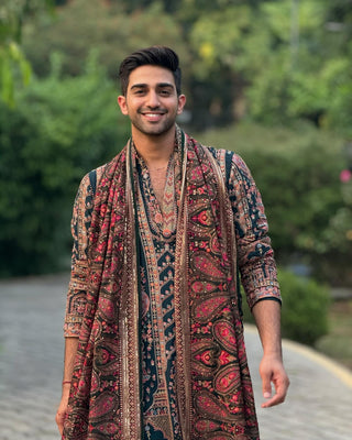 Sohail Mughal in Taranj Multi Kurta patiyala set with dupatta