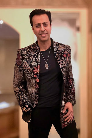 Salim Merchant in Trilok Black Jodhpuri Set with Trousers