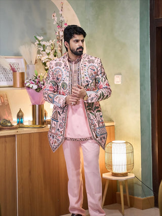 ANKIT CHOPRA IN FOUNTAIN PINK JODHPURI SET