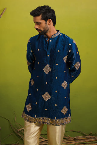 FIZA ROYAL BLUE SHORT KURTA SET