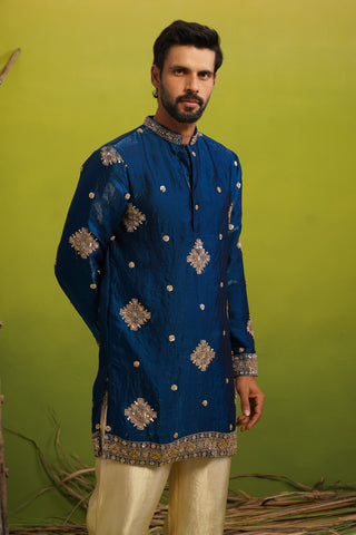 FIZA ROYAL BLUE SHORT KURTA SET