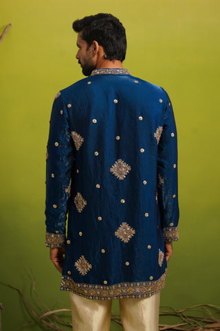 FIZA ROYAL BLUE SHORT KURTA SET
