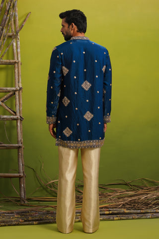 FIZA ROYAL BLUE SHORT KURTA SET