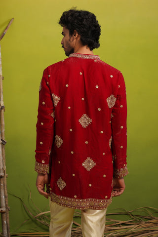 FIZA RED SHORT KURTA SET