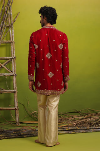 FIZA RED SHORT KURTA SET