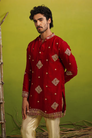 FIZA RED SHORT KURTA SET
