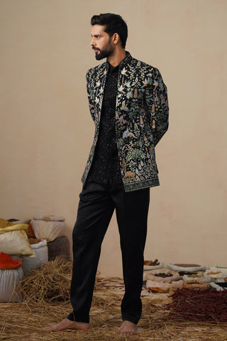 PARIND BLACK JODHPURI SET