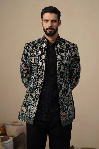 PARIND BLACK JODHPURI SET