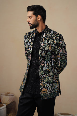 PARIND BLACK JODHPURI SET