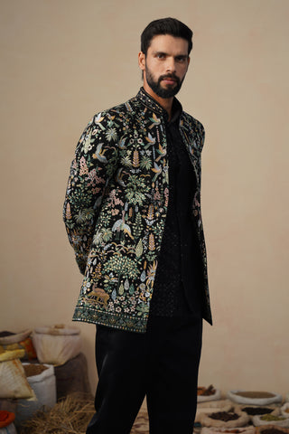 PARIND BLACK JODHPURI SET