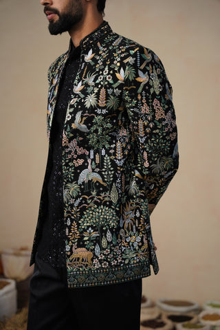 PARIND BLACK JODHPURI SET