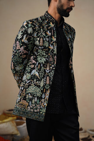 PARIND BLACK JODHPURI SET