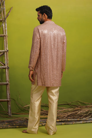 VED CUTDANA PINK SHORT KURTA SET