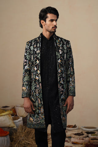 PARIND BLACK INDOWESTERN SET