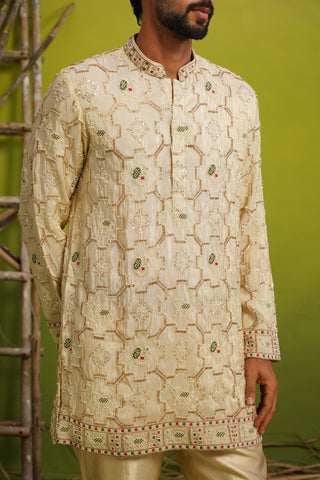 AARSH GOLDEN SHORT KURTA SET