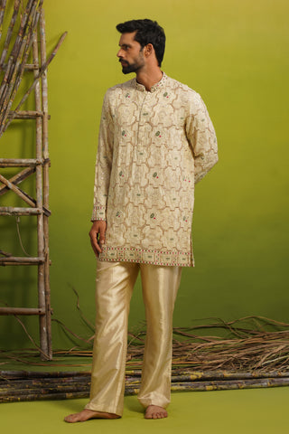 AARSH GOLDEN SHORT KURTA SET