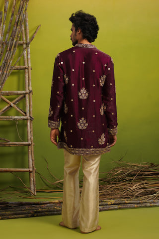 TAJ PURPLE SHORT KURTA SET