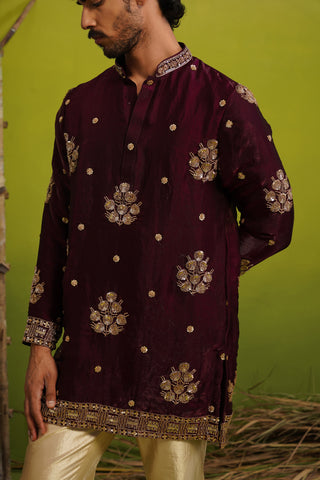 TAJ PURPLE SHORT KURTA SET