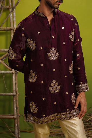 TAJ PURPLE SHORT KURTA SET