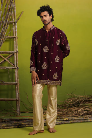 TAJ PURPLE SHORT KURTA SET