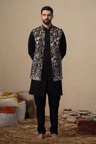 SHAURYA BLACK KURTA JACKET SET