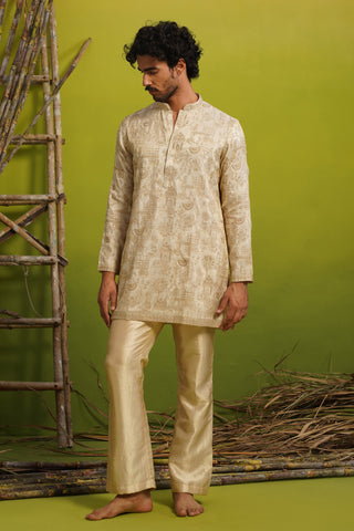 DEVAY GOLDEN SHORT KURTA SET