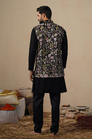 SHAURYA BLACK KURTA JACKET SET